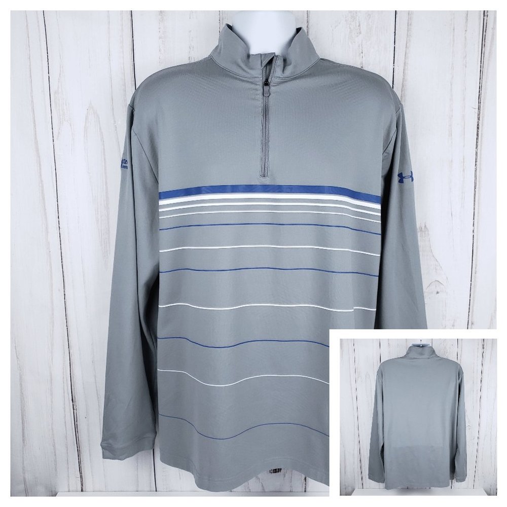 Under Armour ColdGear Infrared 1/4 Zip Activewear Top Gray Mens XL Long Large